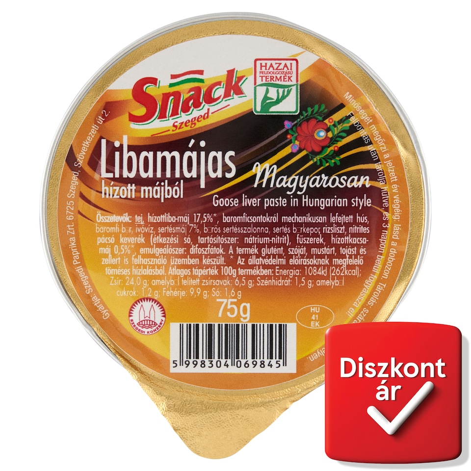 Snack Szeged libamájas hízott májból magyarosan 75 g