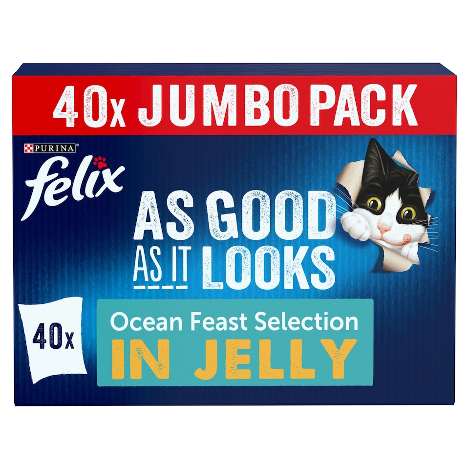 image 1 of Felix As Good As It Looks Ocean Feasts Wet Cat Food 40x85g