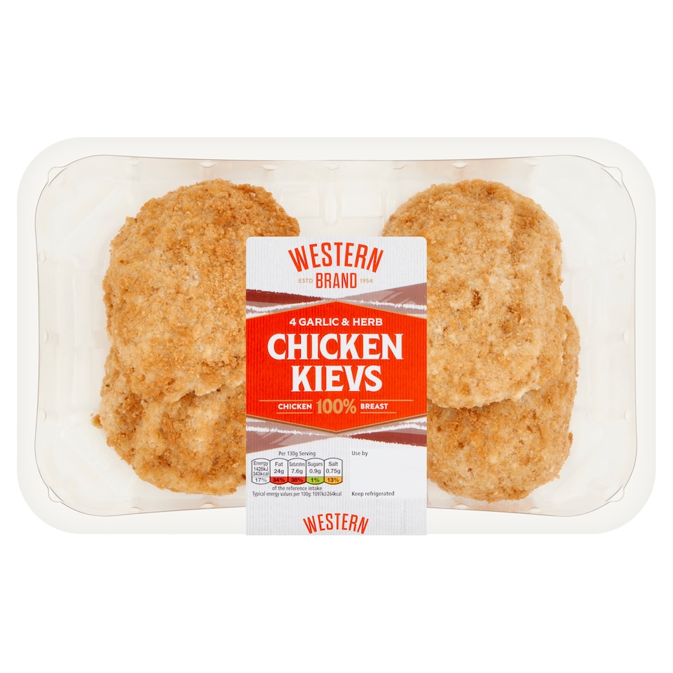 Western Brand 4 Garlic & Herb Kiev 520g