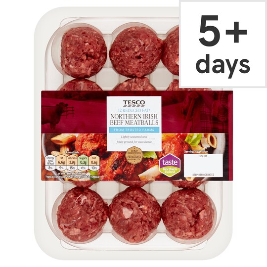 Tesco Ni Reduced Fat Meatballs 338G Tesco Groceries
