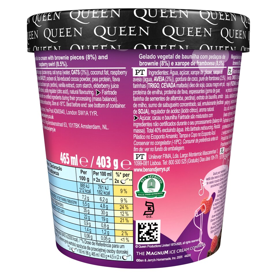 image 1 of Ben & Jerry's Bohemian Raspberry Non Dairy Vegan Ice Cream Tub 465ml