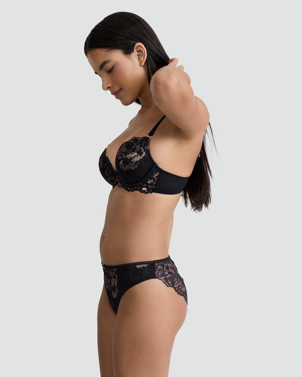 image 1 of F&F Floral Lace Brazilian Knickers in Multi
