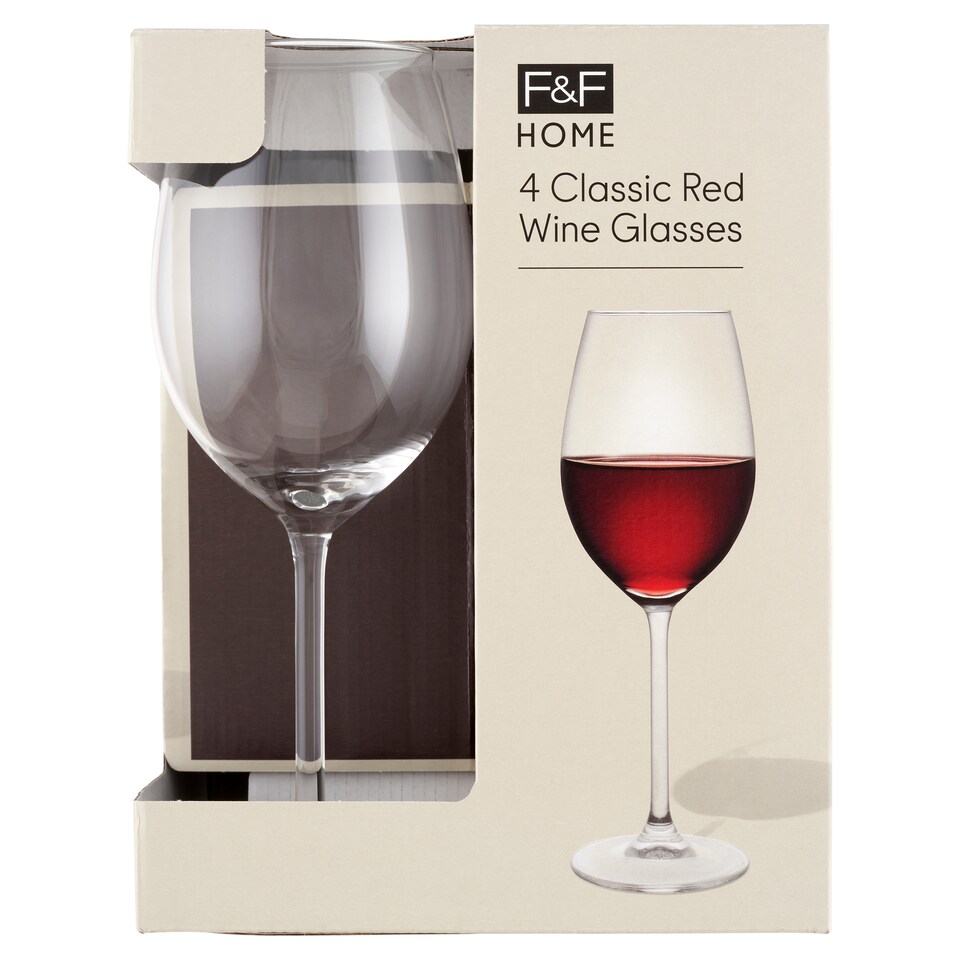 F&F Home Timeless Classic Red sklenice na víno 540 ml 4 ks