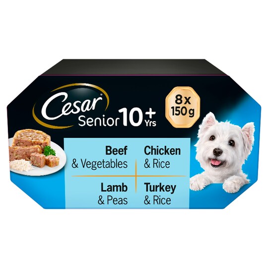 Cesar Senior Mixed Selection Trays Dog Food 8X150g Tesco Groceries
