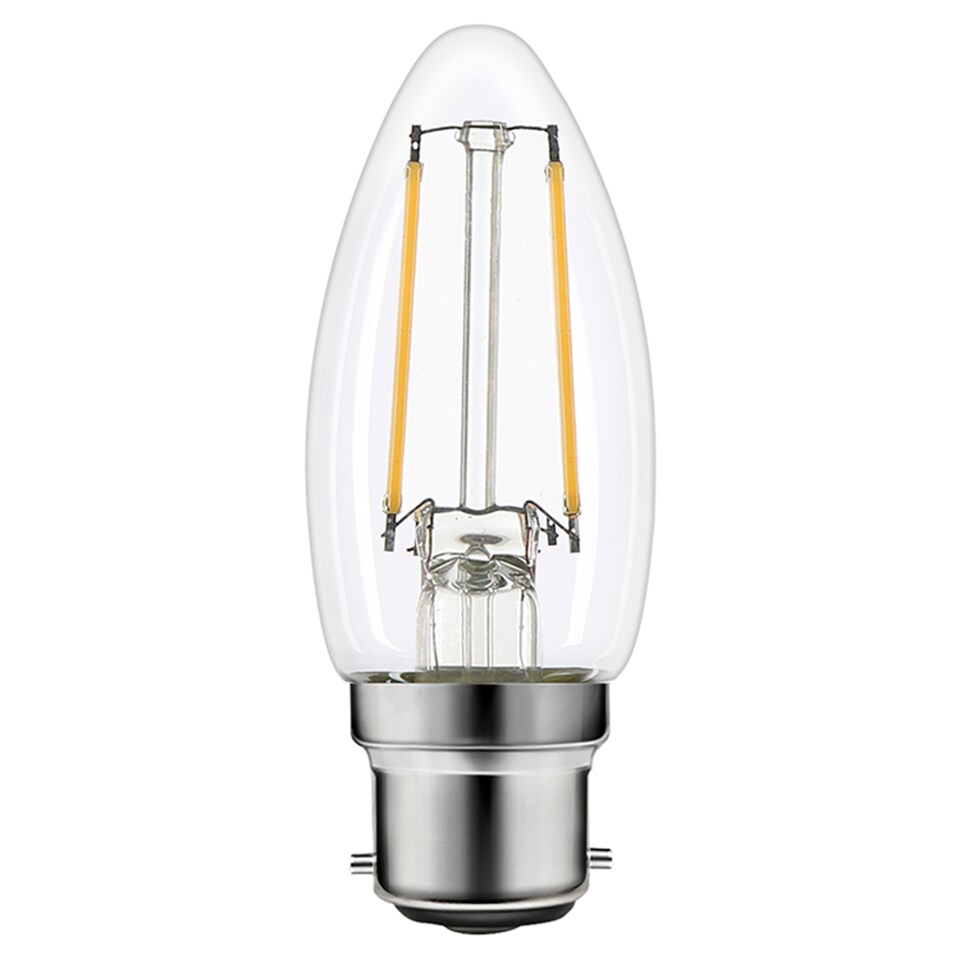 Tesco Led Filament Candle 25W Bayonet Cap 2 Pack