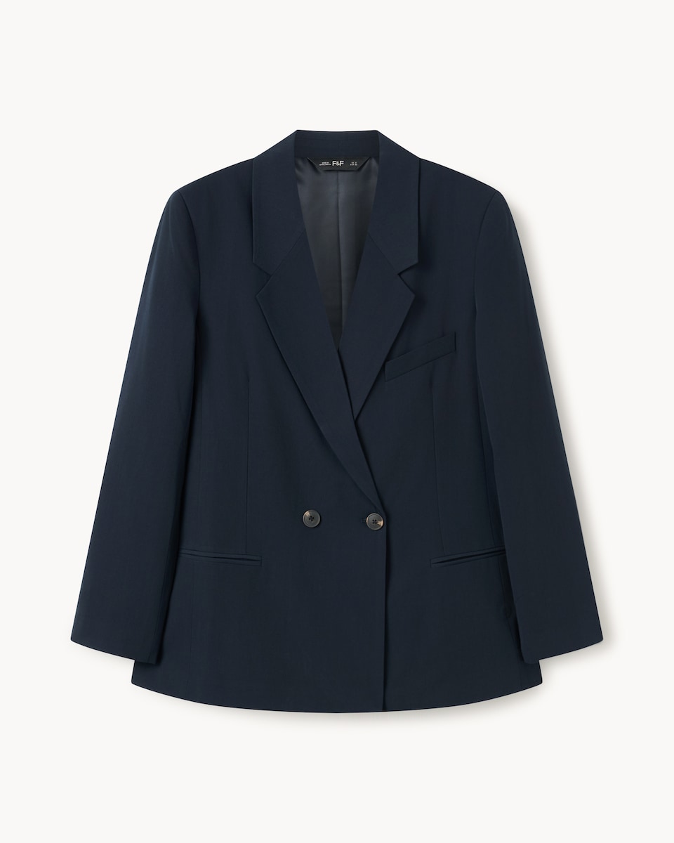 image 1 of F&F Tailored Double Breasted Blazer in Navy