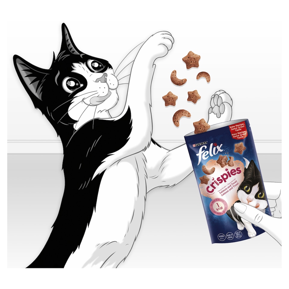 image 1 of Felix Crispies Cat Treats Salmon & Trout 45G
