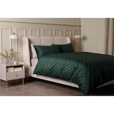 F&F Home Bedding Green Diamond Velvet Duvet Set Double