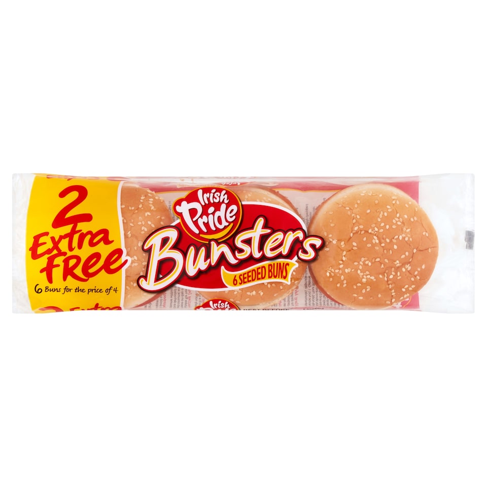 Ip Bunsters Burger Buns Seeded 4+2 Free
