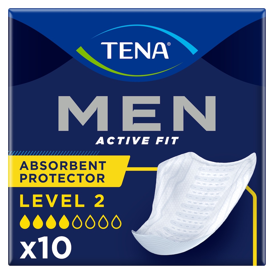 image 1 of TENA Men Absorbent Protector Level 2 Incontinence Pads 10 pack