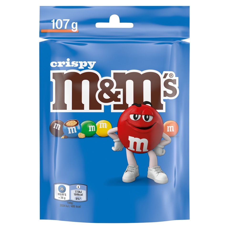 M&M's Crispy dražé z mliečnej čokolády s chrumkavým ryžovým stredom v cukrovej poleve 107 g