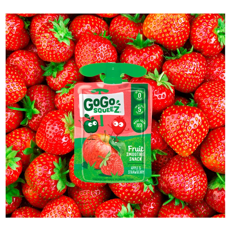 image 1 of GoGo squeeZ Fruit Smoothie Snack Apple and Strawberry 4X90g