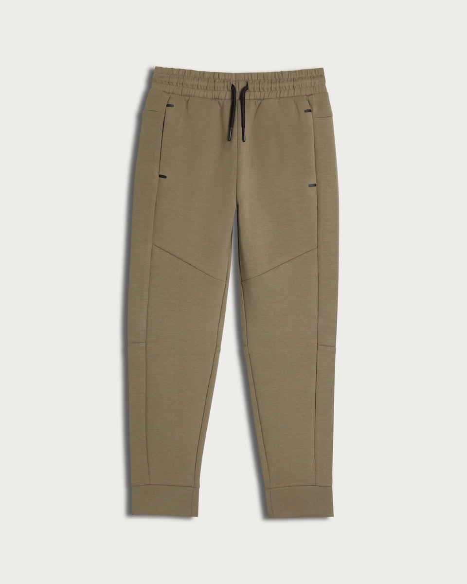 image 1 of F&F Active Boys Cotton Rich Co-ord Drawstring Joggers in Khaki