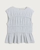 image 4 of F&F Stripe Peplum Hem Blouse in Blue