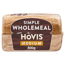 Hovis Simple Wholemeal Medium Sliced Bread 800g