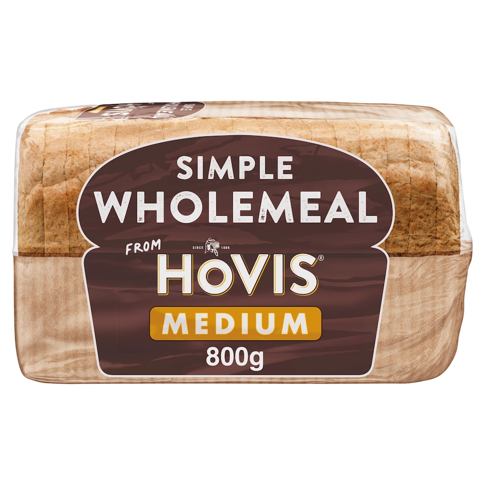 Hovis Simple Wholemeal Medium Sliced Bread 800g
