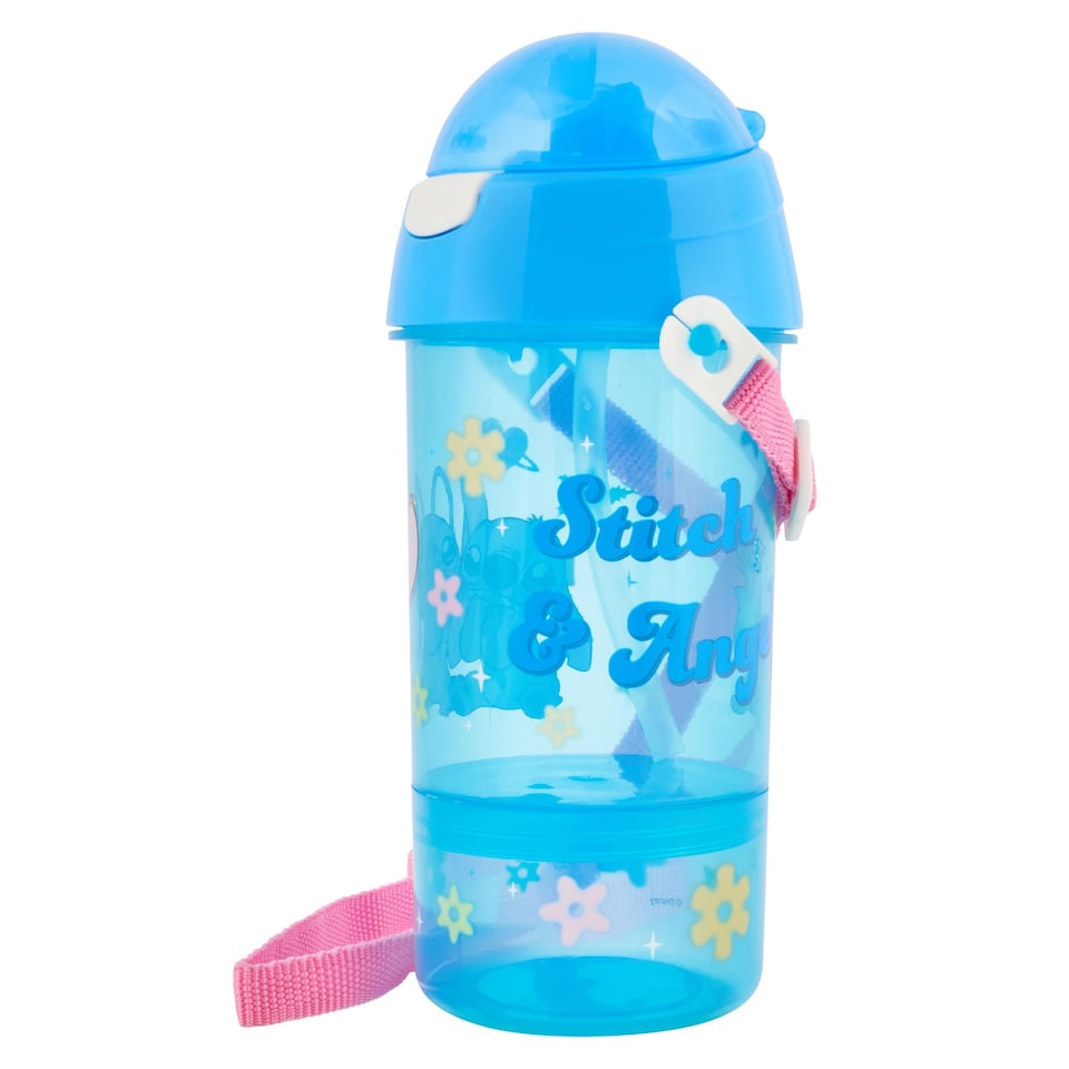 image 1 of Stitch Brush 2 in 1 Sip & Snack Water Bottle & Canteen
