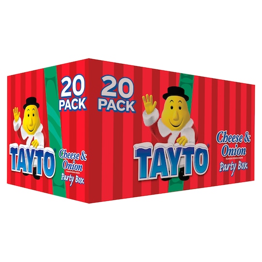 Tayto Crisps Cheese & Onion Box 20 X 25G Tesco Groceries