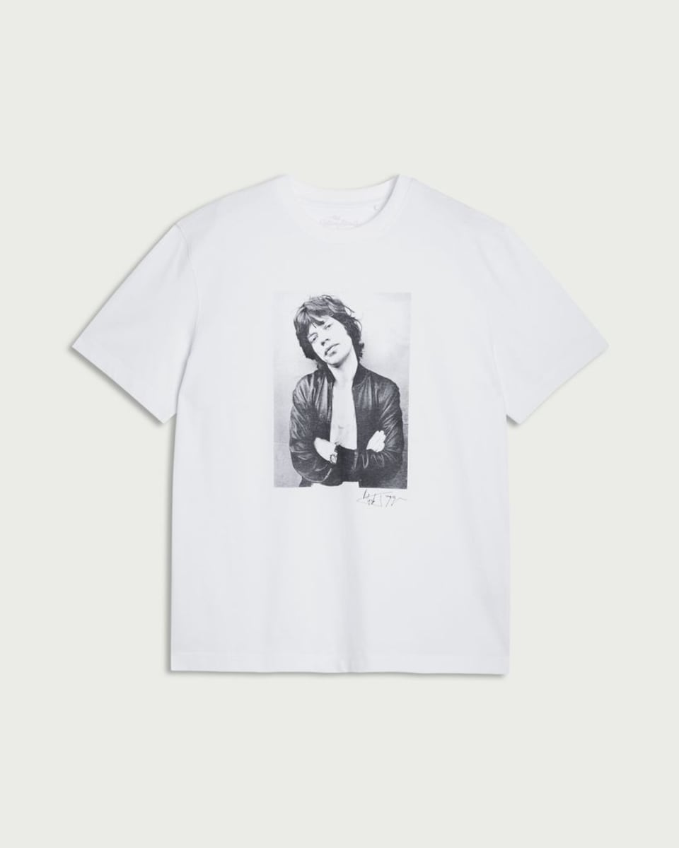 image 1 of Mick Jagger Pure Cotton T-Shirt in White