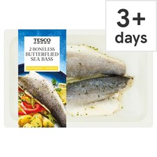 Tesco 2 Lemon Parsley Butterflied Sea Bass Fillets 255G