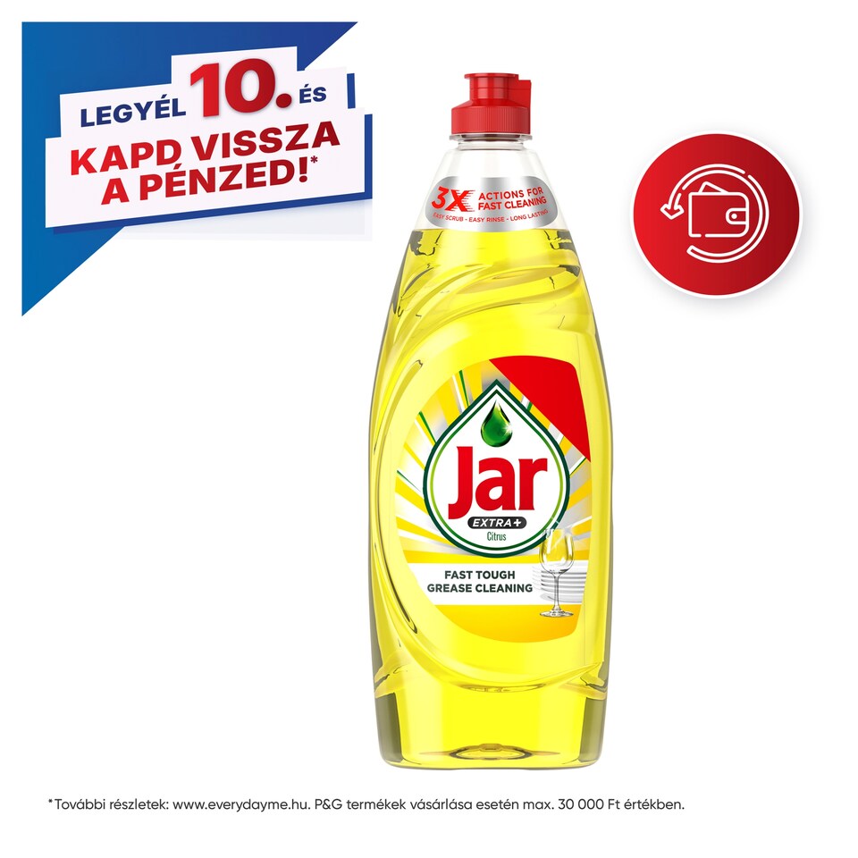 Jar Extra+Citrus Folyékony Mosogatószer.A Jar 1. Számú Formulája Szennyeződések Eltávolításához650ml
