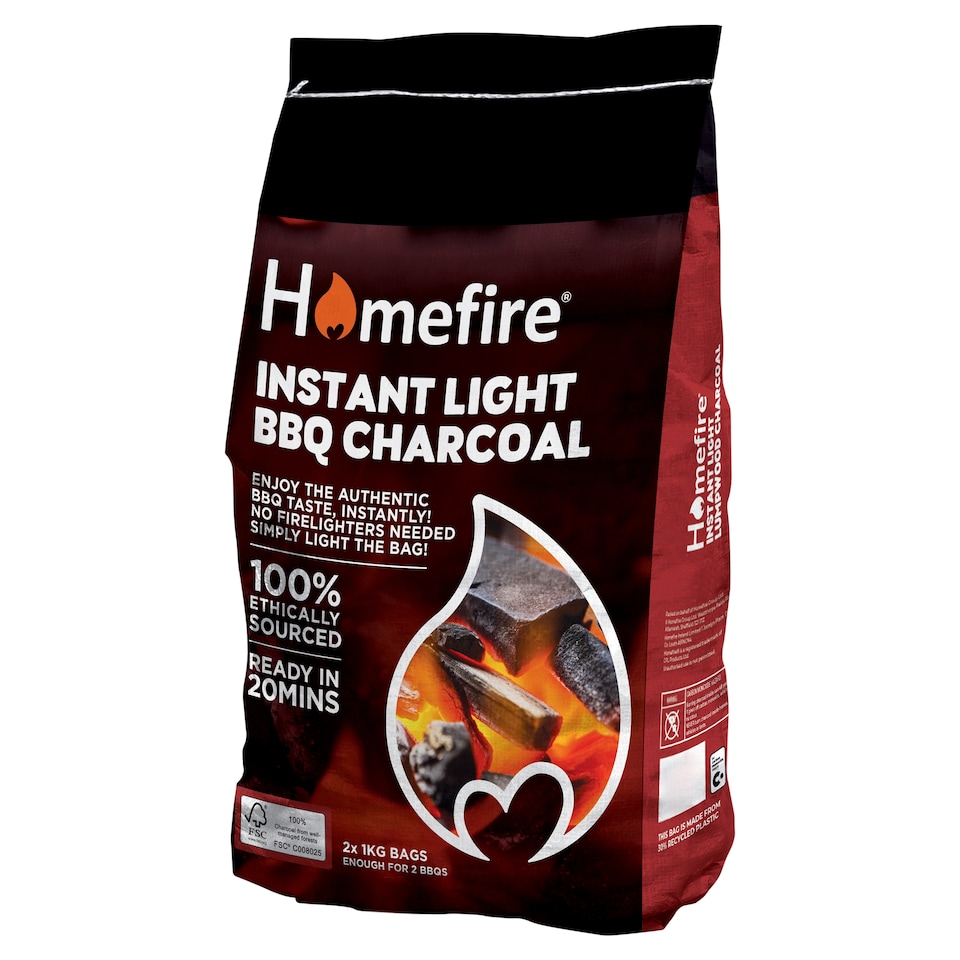 Homefire 2x Bags Ins Light Lumpwood CHRCL