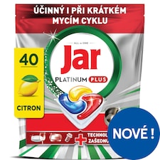 Jar Platinum Plus Dishwasher Tablets, Lemon,  40 Capsules,  Powerful Even In Short Cycles