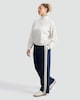 image 1 of F&F Active Cotton Rich Side Stripe Wide Leg Trousers in Navy