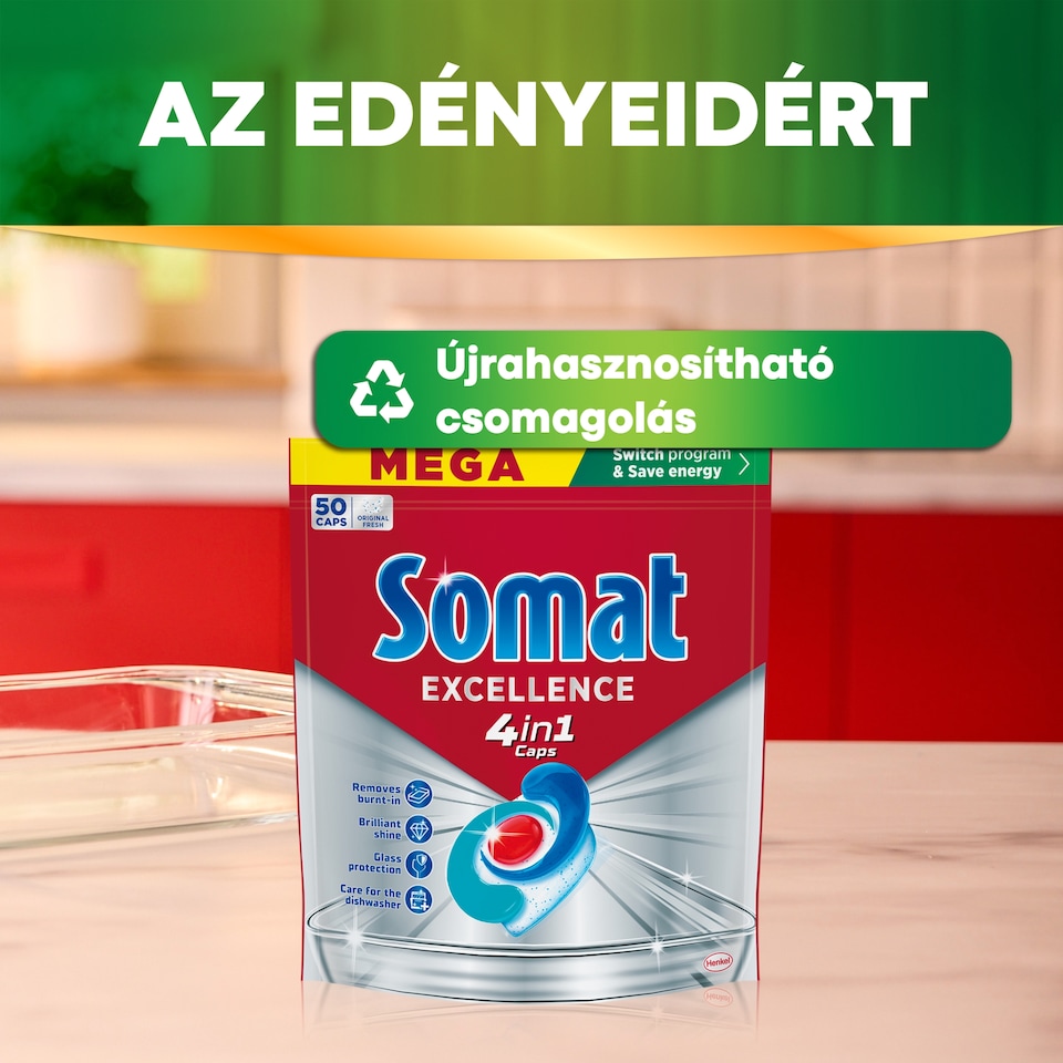 Somat 4in1 Excellence mosogatógép kapszula 50 db  1. kép