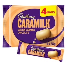 Cadbury Caramilk Golden Caramel Chocolate Bar 4 Pack 112g