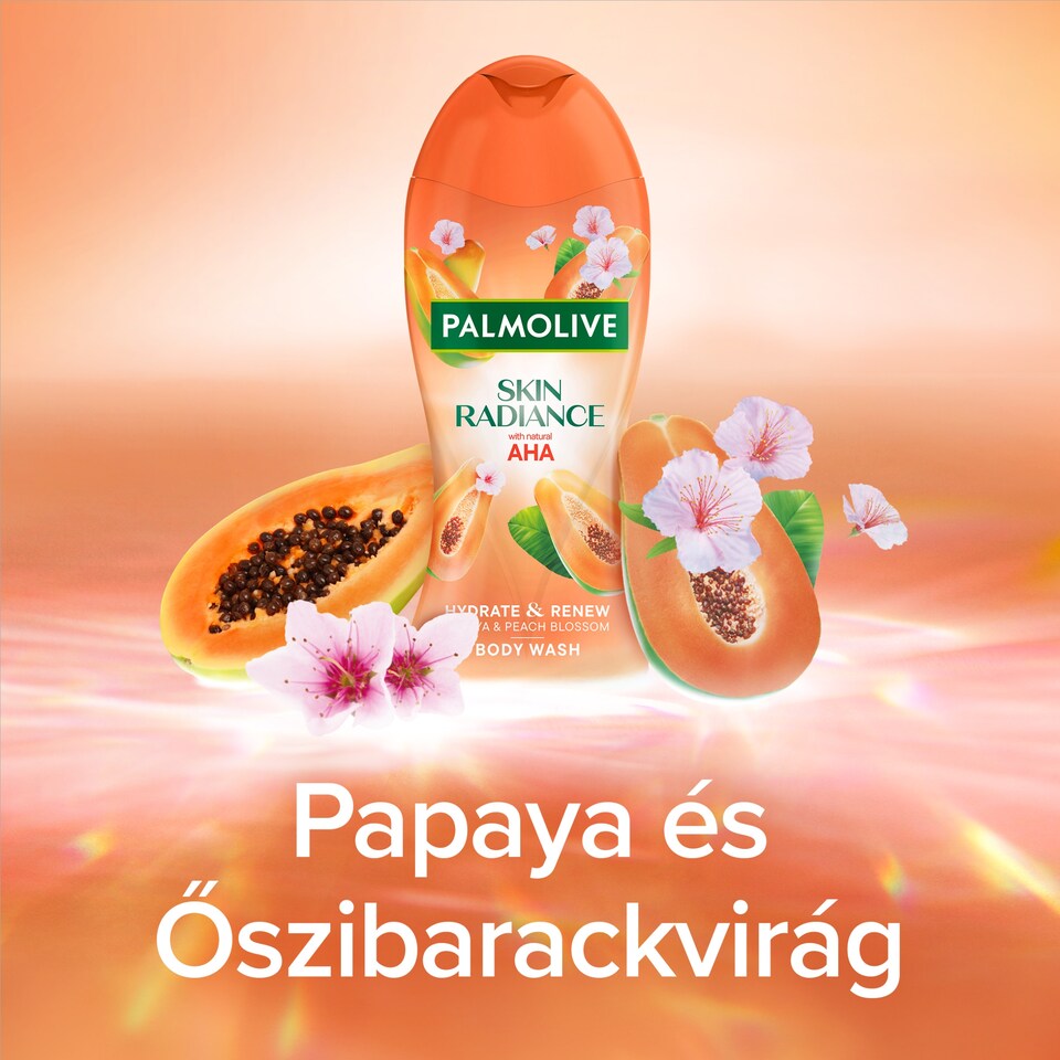 Palmolive Skin Radiance Papaya & Peach AHA savas tusfürdő 500 ml 1. kép