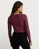 image 4 of OH ME OH MY Cotton Rich Ruched Lace Trim Top in Berry