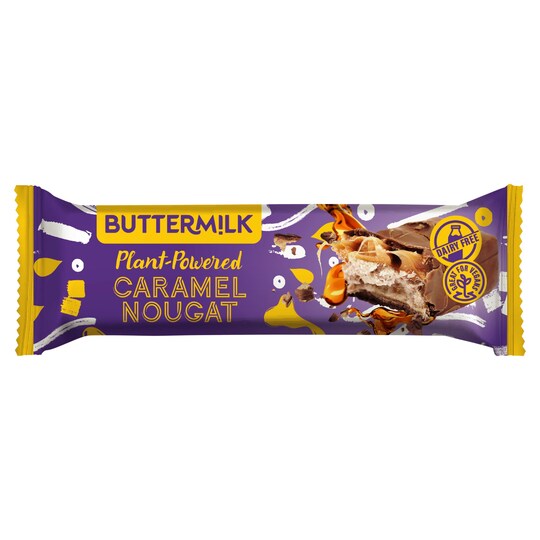 Buttermilk Plant Caramel Nougat Dairy Free Bar 50G Tesco Groceries