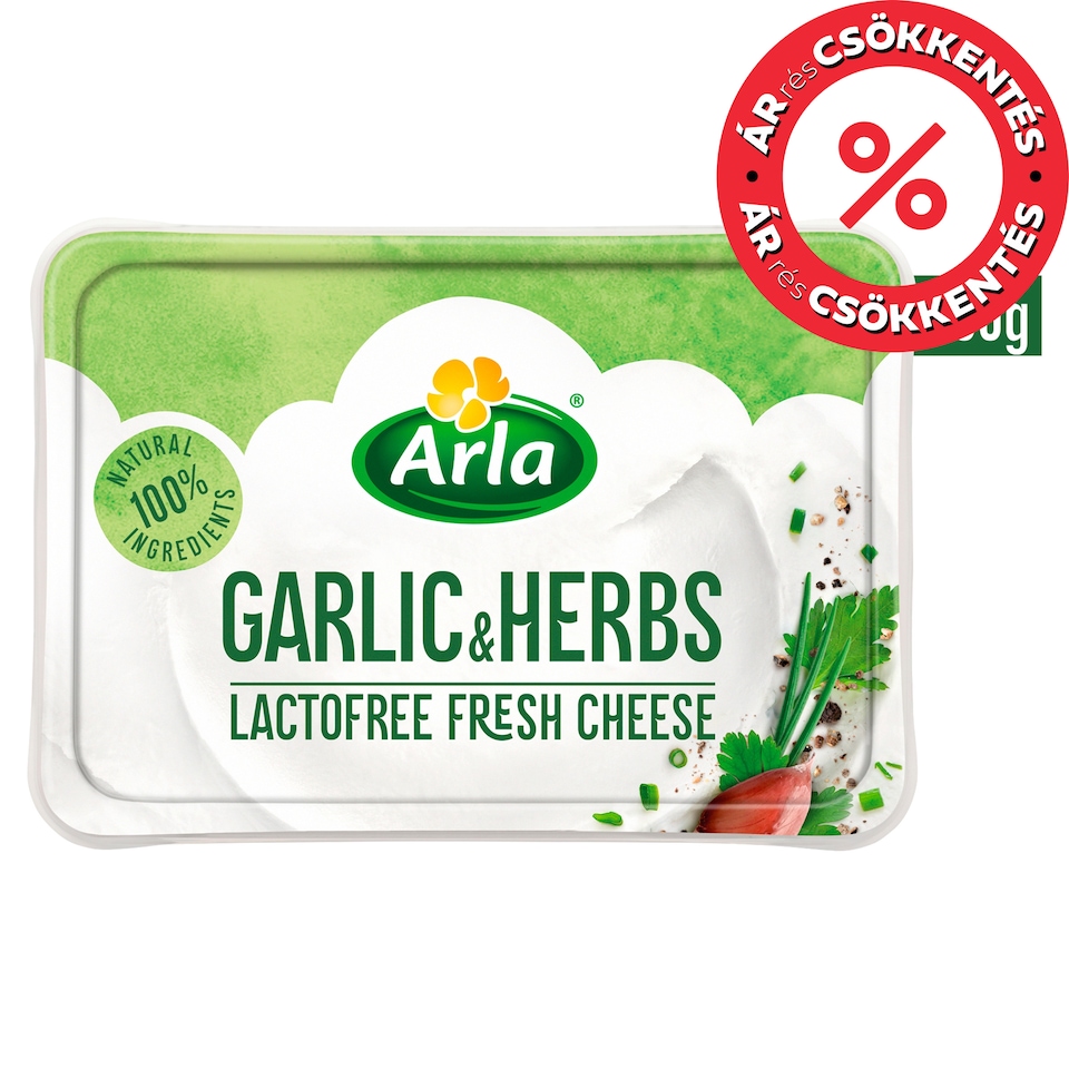 Arla fokhagymás fűszeres friss zsíros lágy laktózmentes krémsajt 200 g  1. kép
