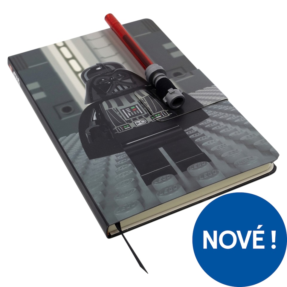 Lego Star Wars Linkovaný zápisník Darth Vader a gelové pero ve tvaru světelného meče A5 192 stran