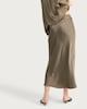image 3 of F&F Tie Detail Midi Skirt in Khaki