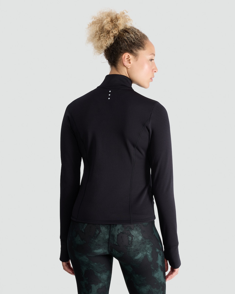 image 1 of F&F Active Half Zip High Neck Top in Black