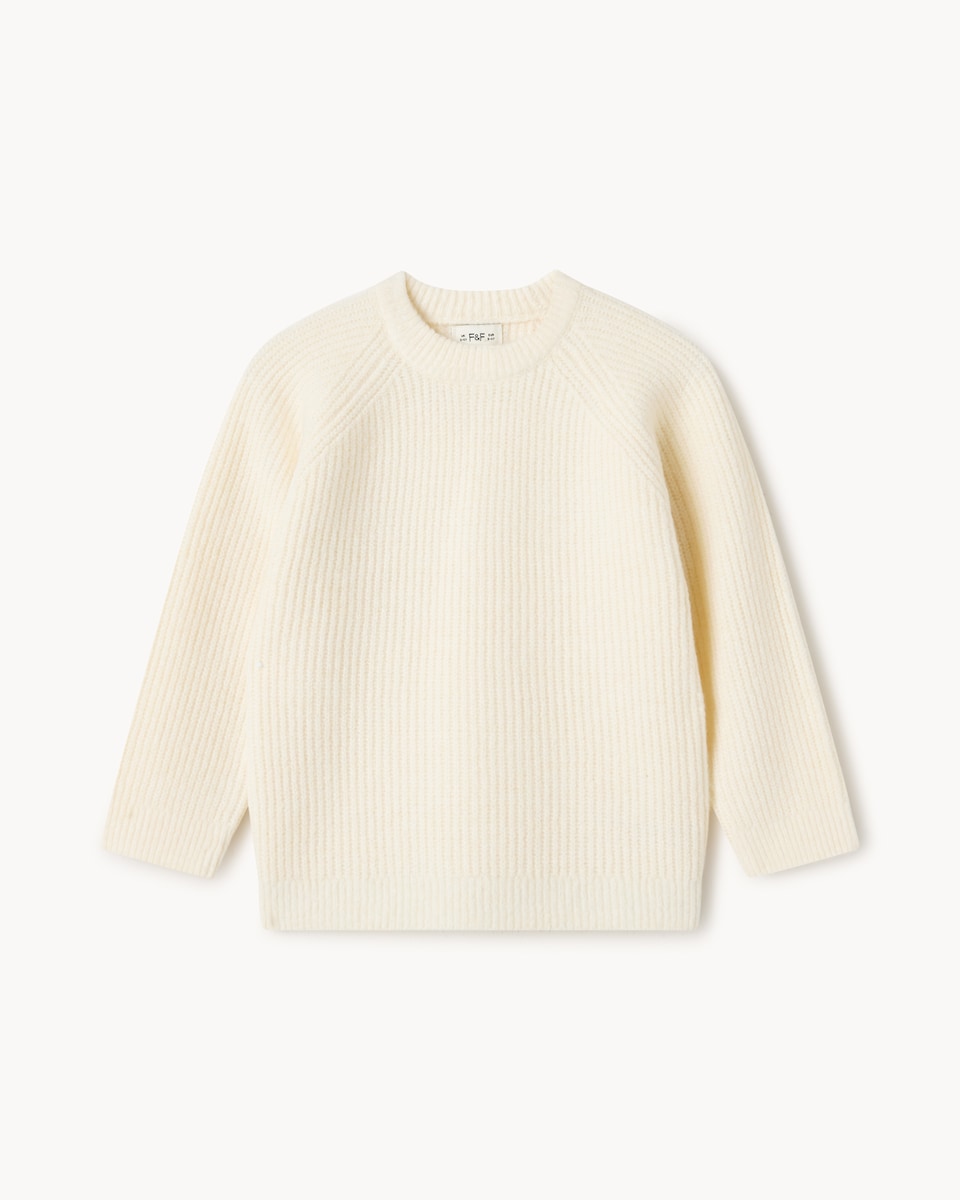 image 1 of F&F Boys Ribbed Jumper in Cream