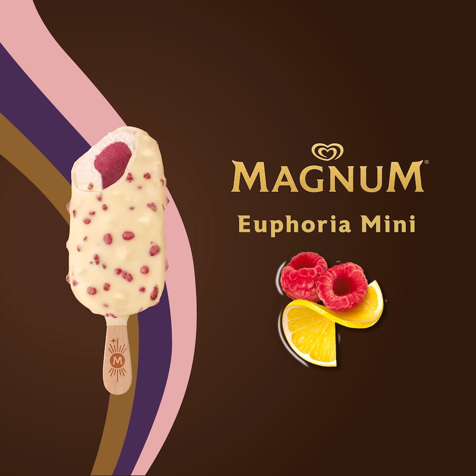 image 1 of Magnum Mini Euphoria White Chocolate & Pink Lemonade Ice Cream Sticks 6x55ml