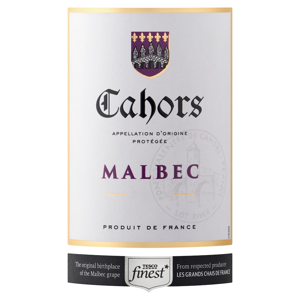 Tesco Finest Cahors Malbec vörösbor 13% 0,75 l  1. kép