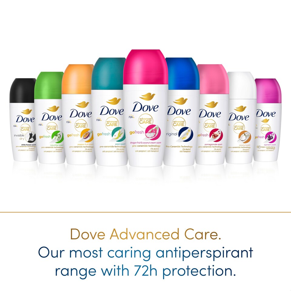 image 1 of Dove Advanced Care Invisible Dry 72h Roll-On Antiperspirant Deodorant 50ml