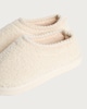 image 3 of F&F Girls Borg Textured Mule Slippers in Neutral