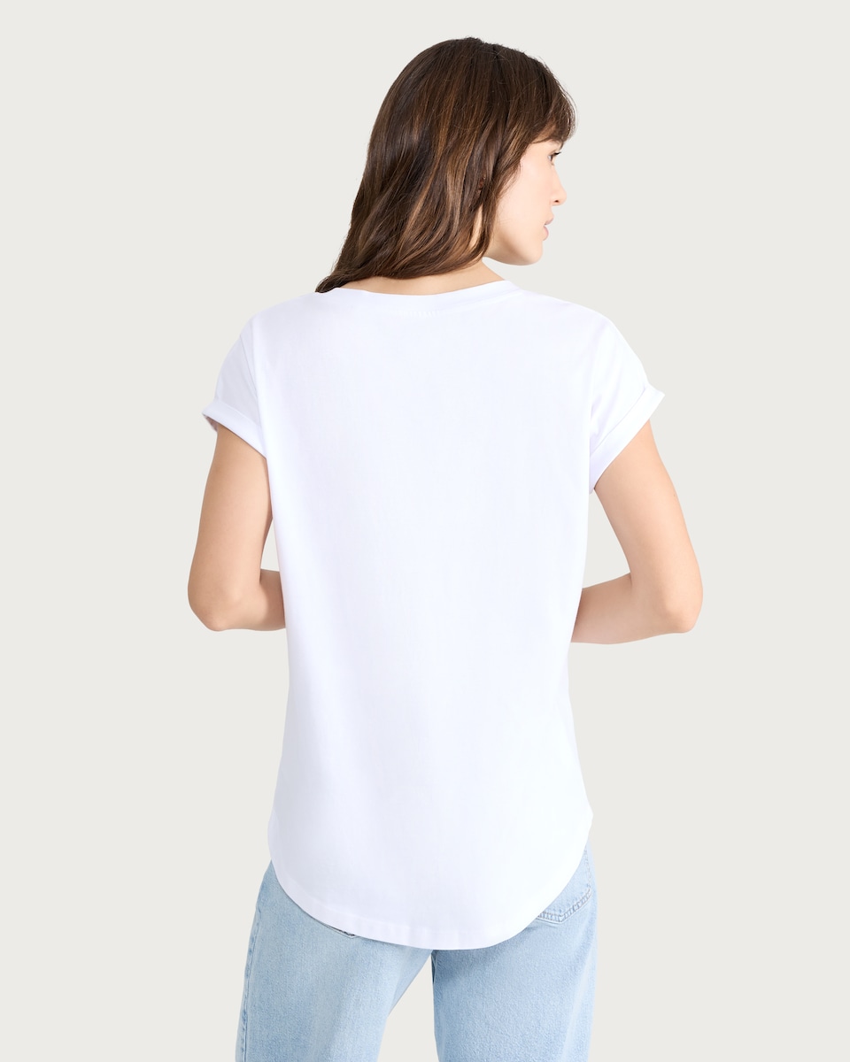 image 1 of F&F Pure Cotton Short Sleeved T-Shirt in White