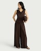 image 2 of F&F Cowl Neck Sleeveless Top in Brown