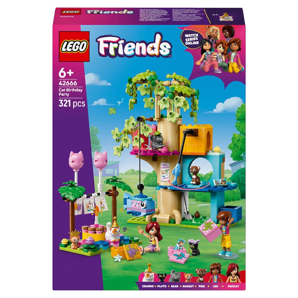 image 1 of LEGO Friends 42666 Cat Birthday Party & Tree House