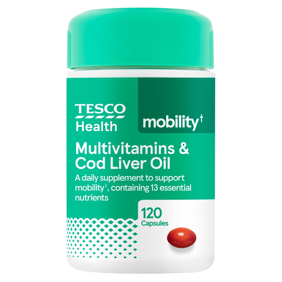 Tesco Health Multivitamins & Cod Liver Oil Capsules 120s