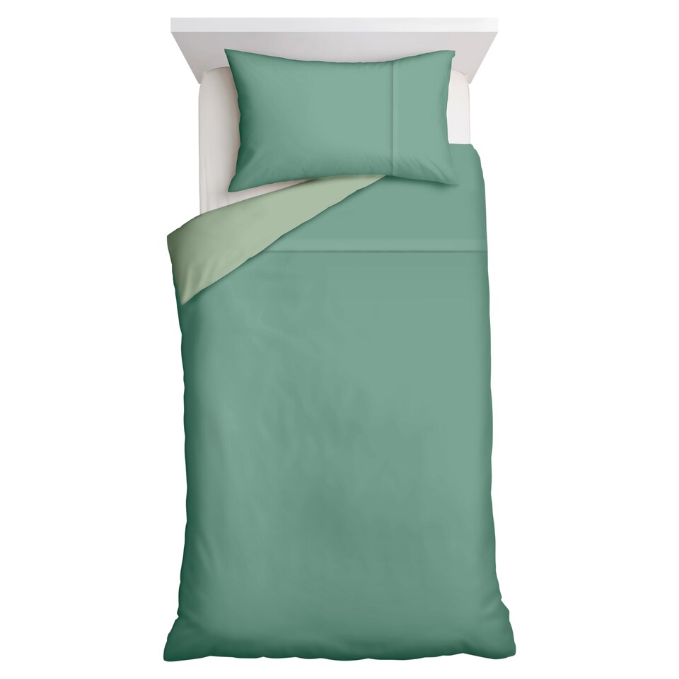 F&F Home Supersoft Green Reversible Duvet Set Single