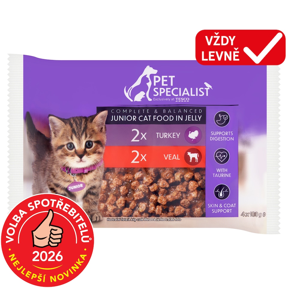 Pet Specialist Kousky v želé 4 x 100g (400g)