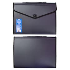 Tesco Foolscap 26 Pocket Expanding File Black