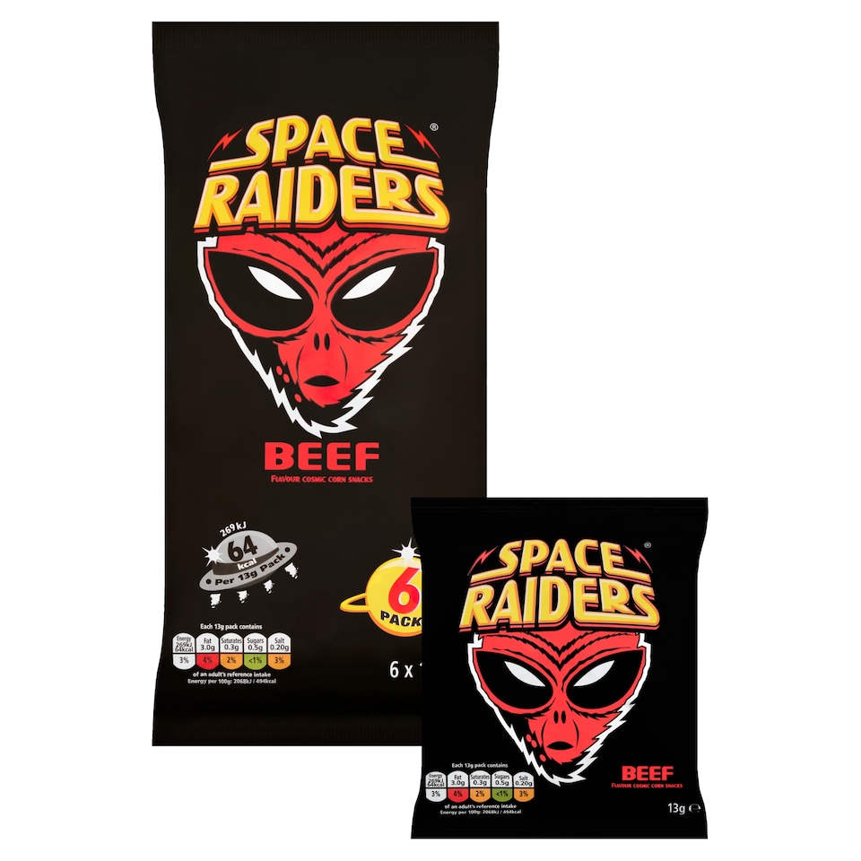 image 1 of Space Raiders Beef Multipack Crisps 6x13g